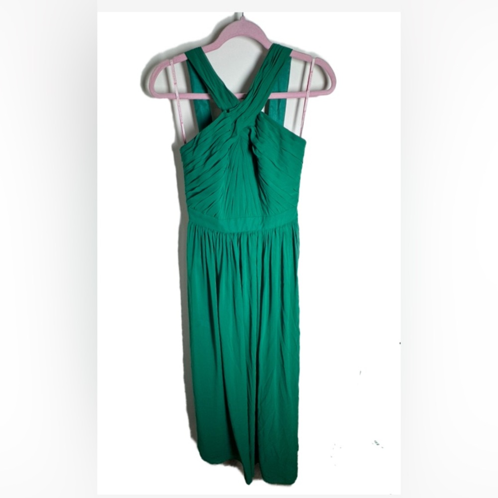 Monique Lhuillier Bridesmaid Crisscross Chiffon Gown - Picture 3 of 6